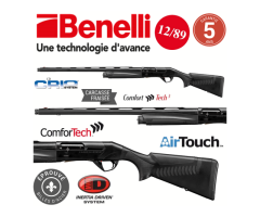 Fusil Benelli Super Black Eagle 3 Comfortech Gaucher 12/89 71cm - Version 71cm Calibre 12