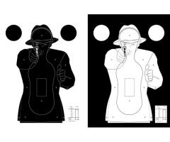 100 Cibles Silhouette Police 51 Cm x 71 Cm Blanches